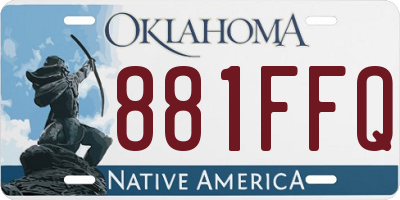 OK license plate 881FFQ