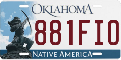 OK license plate 881FIO