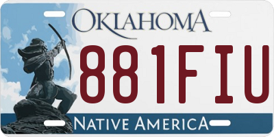 OK license plate 881FIU