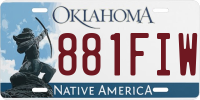 OK license plate 881FIW