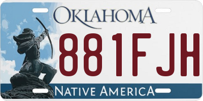 OK license plate 881FJH