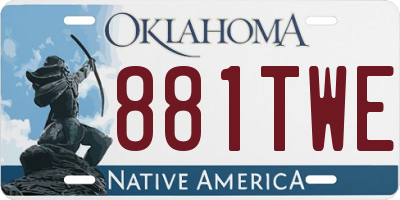 OK license plate 881TWE