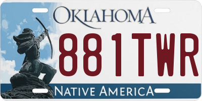 OK license plate 881TWR