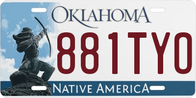 OK license plate 881TYO