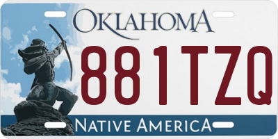 OK license plate 881TZQ