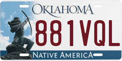 OK license plate 881VQL