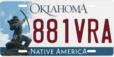 OK license plate 881VRA