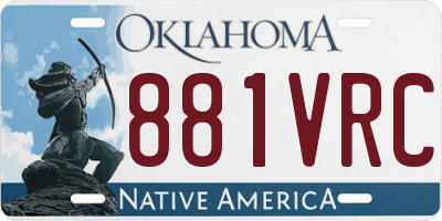 OK license plate 881VRC