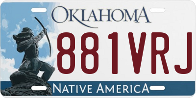 OK license plate 881VRJ