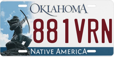 OK license plate 881VRN