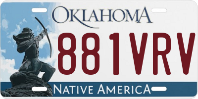 OK license plate 881VRV