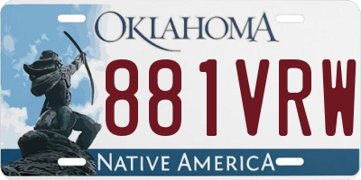 OK license plate 881VRW