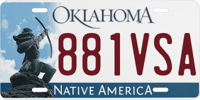 OK license plate 881VSA