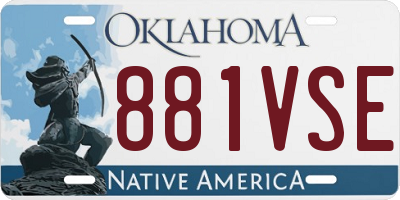OK license plate 881VSE