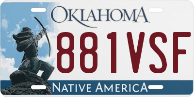 OK license plate 881VSF