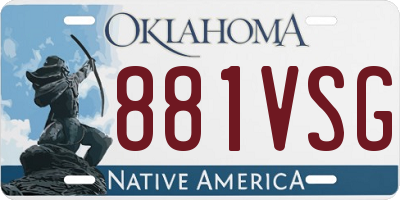 OK license plate 881VSG