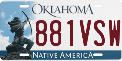 OK license plate 881VSW