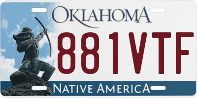 OK license plate 881VTF