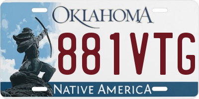OK license plate 881VTG