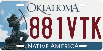 OK license plate 881VTK