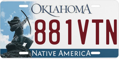 OK license plate 881VTN