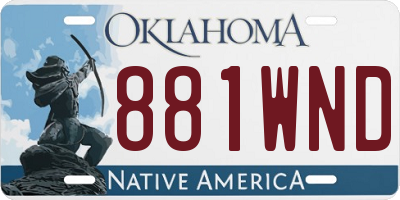 OK license plate 881WND