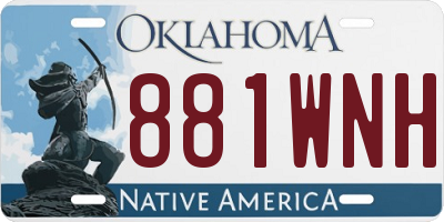 OK license plate 881WNH