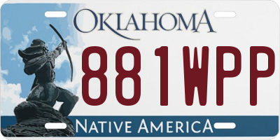 OK license plate 881WPP