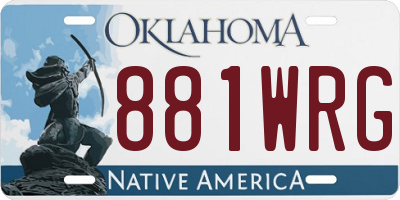 OK license plate 881WRG