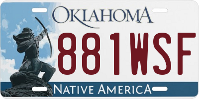 OK license plate 881WSF