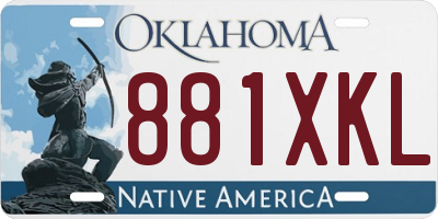 OK license plate 881XKL