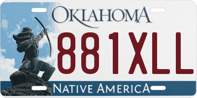OK license plate 881XLL