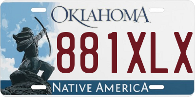 OK license plate 881XLX