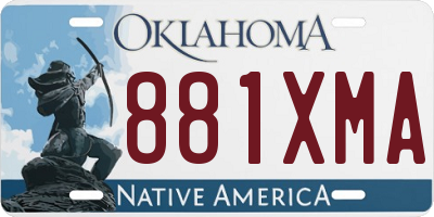 OK license plate 881XMA