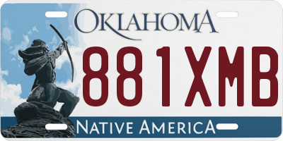 OK license plate 881XMB
