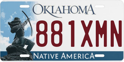 OK license plate 881XMN