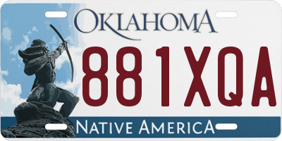 OK license plate 881XQA