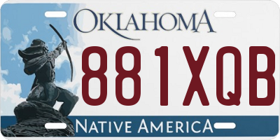 OK license plate 881XQB
