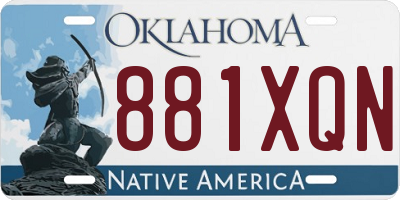 OK license plate 881XQN
