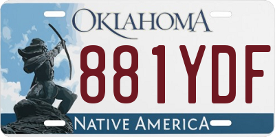 OK license plate 881YDF
