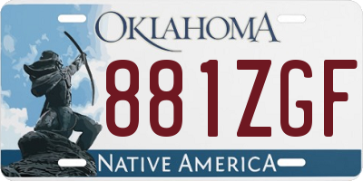 OK license plate 881ZGF