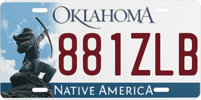 OK license plate 881ZLB