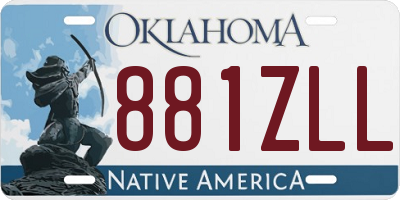 OK license plate 881ZLL