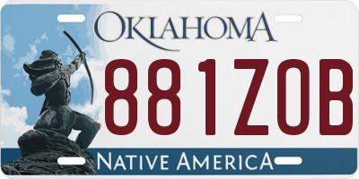 OK license plate 881ZOB