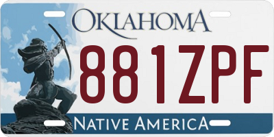 OK license plate 881ZPF