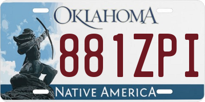 OK license plate 881ZPI