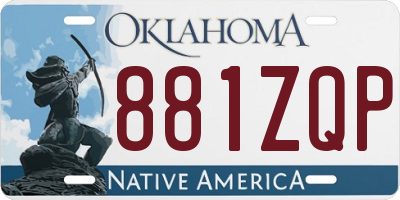 OK license plate 881ZQP