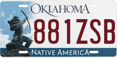 OK license plate 881ZSB