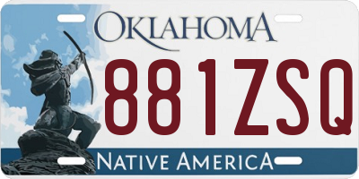 OK license plate 881ZSQ