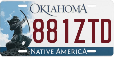 OK license plate 881ZTD